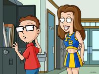 American Dad – Stans 13-jähriger Sohn Steve (li.) steht auf die heiße Cheerleaderin Lisa Silver (re.) und muss sich etwas einfallen lassen, um ihre Aufmerksamkeit zu gewinnen.