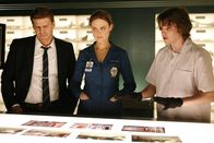Bones - Die Knochenjägerin – (v.l.n.r.) Booth (David Boreanaz); Dr. Brennan (Emily Deschanel); Dr. Addy (Eric Millegan)