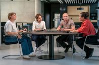 Tod am Rennsteig – v.l.: Sabine Limmer (Berit Künnecke), Annett Schuster (Kristin Suckow), Jan Kawig (Bernhard Conrad), Marion Dörner (Anne-Kathrin Gummich).