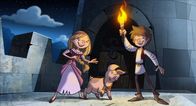 Der kleine Ritter Trenk – Der Bauernsohn Trenk und sein Ferkelchen mit ihrer Freundin Thekla.