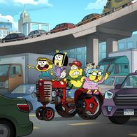 Big City Greens – L-R: Cricket Green (Chris Houghton), Tilly Green (Marieve Herington), Bill Green (Bob Joles) and Gramma Alice Green (Artemis Pebdani)