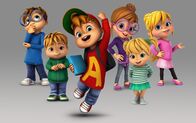 ALVINNN!!! und die Chipmunks – L-R: Simon, Theodore, Alvin, Jeanette, Eleanore und Brittany