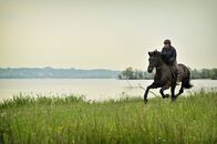 Die Toten vom Bodensee – Marlene Stöhr (Stefanie von Poser) treibt ihr Pferd immer weiter an. Sie will so schnell es geht hier weg!