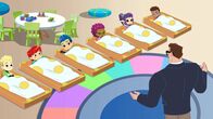 SuperHero Kindergarten – Arnold bringt die Kinder ins Bett.