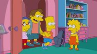 Die Simpsons – (v.l.n.r.) Milhouse; Nelson; Bart; Lisa
