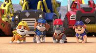 Rubble und Crew – v.li.: Rubble, Wheeler, Charger, Mix