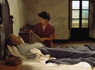 Der englische Patient – Aufopferungsvoll pflegt Krankenschwester Hana (Juliette Binoche) den namenlosen "englischen Patienten" (Ralph Fiennes).