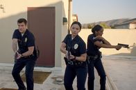 The Rookie – L-R: John Nolan (Nathan Fillion), Lucy Chen (Melissa O'Neil), Nyla Harper (Mekia Cox)
