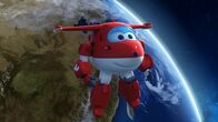 Super Wings – Jett ist im Weltall, um Yun zurück zur Erde zu holen.