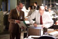 Mayday - Alarm im Cockpit – RE-ENACTMENT STILL: Investigator Caj Frostell (Robert B. Kennedy), left, reviews files with his aides. (Photo Credit: