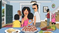 Bob's Burgers – Vorne, l-r: Gene, Linda, Tina, Bob, Louise