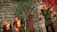 Arthur und die Freunde der Tafelrunde – Versteckt unter einer Kutte tritt Guinevere zum Bogenschießen an und verblüfft die anderen mit ihrem Können.
