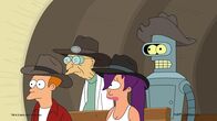 Futurama – v.li.: Fry, Hubert J. Farnsworth, Turanga Leela, Bender
