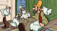 Pettersson und Findus – Findus veranstaltete mit den Hühnern einen Santa Lucia-Umzug.