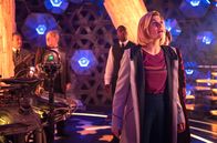 Doctor Who – L-R: Graham (BRADLEY WALSH), Thomas Edison (ROBERT GLENISTER), Ryan (TOSIN COLE), The Doctor (JODIE WHITTAKER)