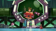Marcus Level – Marcus‘ (Mitte) selbstgebastelter Roboter ist nicht sehr stabil, wie Ephi (links) und Ratrick (rechts) feststellen.