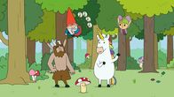Super Happy Magic Forest – Gerade als sich Hufius, Tupfen, Blümchen und Twinkle zu einer Mission aufmachen wollen, kommt Herbert (links in Luft) zu Twinkles Überraschung mit seinem Herbi-Copter angeflogen.