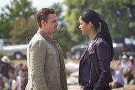 Nancy Drew – Nancy Drew -- "The Secret of the Old Morgue" -- Image Number: NCD102b_0093bb.jpg -- Pictured (L-R): Riley Smith as Ryan and Leah Lewis as George -- Photo: Robert Falconer/The CW --