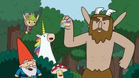 Super Happy Magic Forest – Von links: Herbert, Twinkle, Blümchen, Tupfen und Hufius - Die Helden haben Balthasar das fünfteilige Amulett des Schutzes abgenommen.