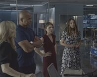 Bull – Pictured L-R: Geneva Carr as Marissa Morgan, Christopher Jackson as Chunk Palmer, MacKenzie Meehan as Taylor Rentzel, and Yara Martinez as Isabella 'Izzy' ColÛn Photo: Screen Grab/CBS