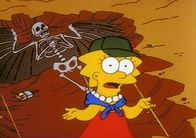 Die Simpsons – Lisa entdeckt bei den Ausgrabungen tatsächlich ein Skelett.