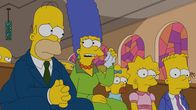 Die Simpsons – Müssen Abschied von Chip Davis nehmen: (v.l.n.r.) Homer, Marge, Maggie, Lisa und Bart ...