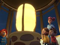 Paddingtons Abenteuer – Paddington (l.), Judy Brown (2.v.l.), Jonathan Brown (r.)