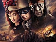 Lone Ranger – (v.li.) Helena Bonham Carter (Red Harrington), Armie Hammer (John Reid / Lone Ranger), Johnny Depp (Tonto).