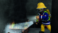 Feuerwehrmann Sam – Feuerwehrmann Sam bei einem Trainingseinsatz.