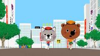 Mouk, der Weltreisebär – Mouk und Chavapa sind in Tokio. Dort kaufen sie Geburtstagsgeschenke für ihre Freunde Mita und Popo.