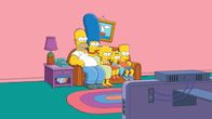 Die Simpsons – L-R: Homer, Marge, Lisa, Maggie, Bart