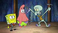 SpongeBob Schwammkopf – L-R: SpongeBob, Patrick, Squidward