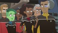 Star Trek: Lower Decks – v.li.: Jack Ransom, D'Vana Tendi, Carol Freeman, Beckett Mariner, Lieutenant Shaxs, Sam Rutherford