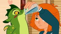 Hexe Lilli – Lilli lässt Hektor ein Glas Wasser trinken.