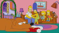 Die Simpsons – (v.l.n.r.) Knecht Ruprecht; Homer; Marge; Lisa; Bart