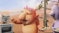 Q Pootle 5 – Groobie ist sicher, dass das Monster aus der Vorratskammer den schönen Stinkekäse gefressen hat.