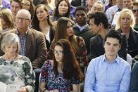 Modern Family – L-R: Jay Pritchett (Ed O'Neill), Gloria Delgado-Pritchett (Sofía Vergara), Javier Delgado (Benjamin Bratt)