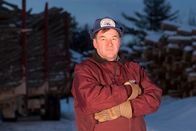 Holzfäller extrem – Eldon Pelletier on a worksite at the Pelletier's vast logging operation in Northern Maine.