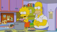 Die Simpsons – Lisa (l.); Homer (r.)