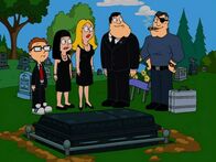 American Dad! – L-R: Steve, Hayley, Francine, Stan, Jack Smith