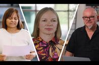 Square Idee – Journalistin und Bildungskorrespondentin Sandra Davie, Projektleiterin des estnischen Bildungs- und Jugendrats Gunda Tire und Philippe Watrelot, Lehrer für Wirtschafts- und Sozialwissenschaften (v.l.)