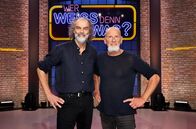 Wer weiß denn sowas? – Treten bei "Wer weiß denn sowas?" als Kandidaten an: Die beiden Musiker und Mitglieder der "Shanty Rock"-Band "Santiano", Hans-Timm Hinrichsen (l.) und Björn Both (r.).
