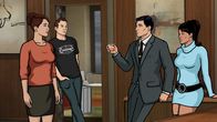Archer – v.l.n.r.) Cheryl Tunt; Slater; Sterling Archer; Lana Kane