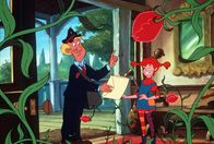 Astrid Lindgrens: Pippi Langstrumpf – Der Briefträger übergibt Pippi ihr Teilnahmeformular für die Blumenausstellung.