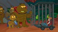 Futurama – Das Planet Express-Team muss auf den Omicron Persei 8 reisen, weil nur dort ein Kraut wächst, was Professor Farnsworth gegen seine Arthritis helfen kann. Doch leider wird Fry (r.) dort vergessen und von Jrrr (vorne, l.) und Lrrr (vorne, m.) gefangen genommen ...