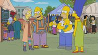 Die Simpsons – (v.l.n.r.) Blythe; Grampa; Homer; Maggie; Marge